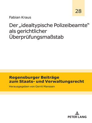 cover image of Der 'idealtypische Polizeibeamte´ als gerichtlicher Ueberpruefungsmaßstab